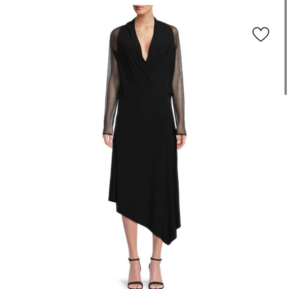 Donna Karan Black Asymmetrical Dress